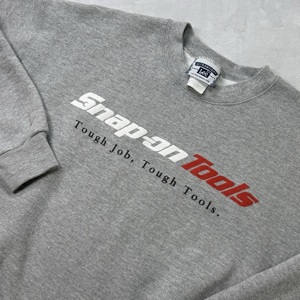 Vintage Snap-On Tools‎ Lee Crewneck Sweatshirt Gray Workwear Promo Large Y2K